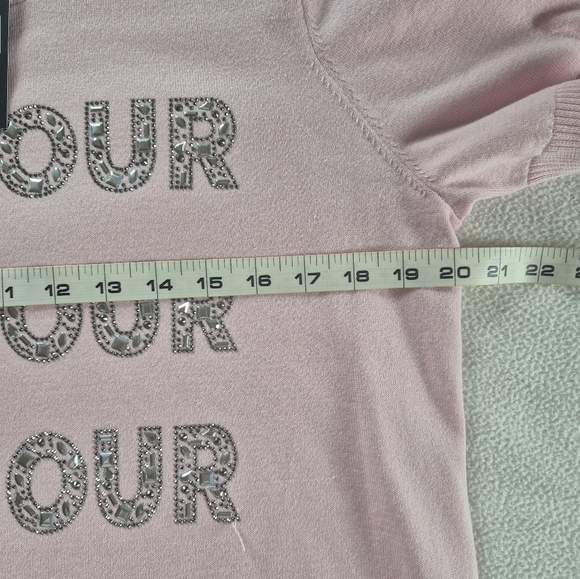 Karl Lagerfeld Paris Women's Bonjour Embellished Sweater Tee, Size L - Picture 11 of 13